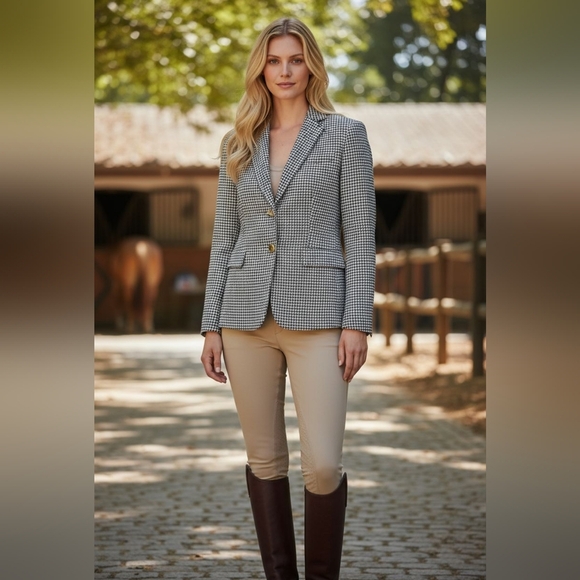 Ralph Lauren Jackets & Blazers - NEW, Ralph Lauren Black & White Houndstooth Blazer 16